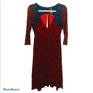 FREE PEOPLE NR Lelani Wrap Patterned Dress sz XS